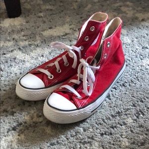 Red chuck Taylor high tops